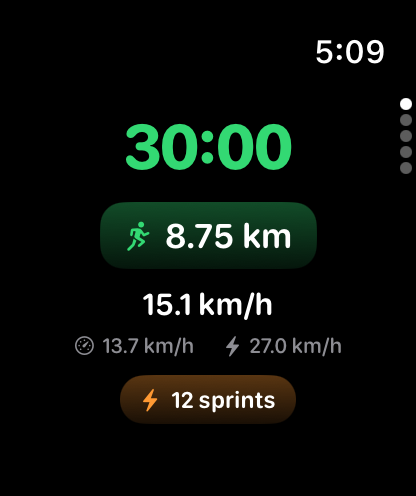 Apple Watch active workout screen